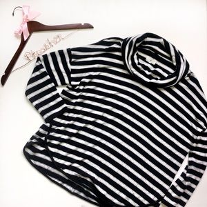 Lou & Grey Oversized Cowl Neck Stripe Top
